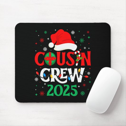 Tapis De Souris Christmas Cousin Crew 2025 Xmas Funny Matching Fam (Avec souris)