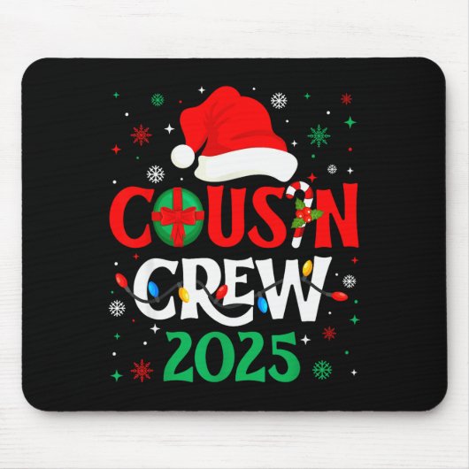 Tapis De Souris Christmas Cousin Crew 2025 Xmas Funny Matching Fam (Devant)