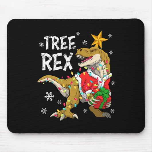 Tapis De Souris Christmas Dinosaur Tree Rex Pajamas Men Boys Kids (Devant)