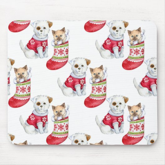 Tapis De Souris Christmas Dog & Cat (Devant)