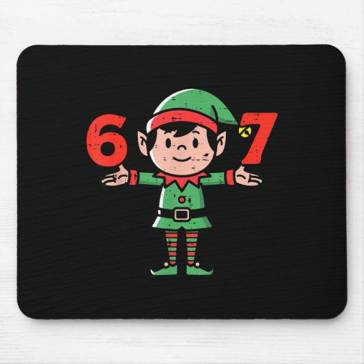 Tapis De Souris Christmas Elf 67 Cute Xmas 6 7 Meme Gen Alpha Boys (Devant)