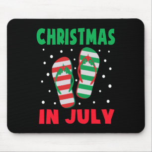 Tapis De Souris Christmas En Juillet Tongs Drôle Plage Été Ki