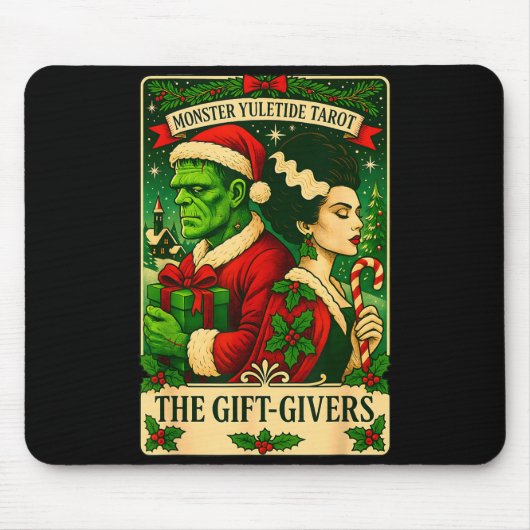 Tapis De Souris Christmas Frankenstein And Bride The Lovers Tarot (Devant)