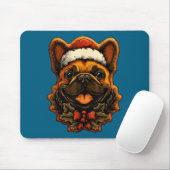 Tapis De Souris Christmas French Bulldog With Santa Hat Gingerbrea (Avec souris)