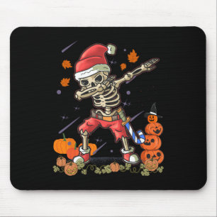 Tapis De Souris Christmas Fun Père Noël Skeleton Dabbing Halloween