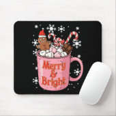 Tapis De Souris Christmas Gingerbread Cocoa Merry Bright Xmas Wome (Avec souris)