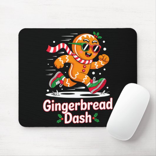 Tapis De Souris Christmas Gingerbread Dash Running Runner Xmas Mar (Avec souris)