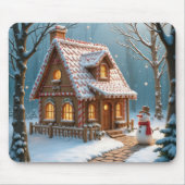 Tapis De Souris Christmas Gingerbread House With a Snowman  (Devant)