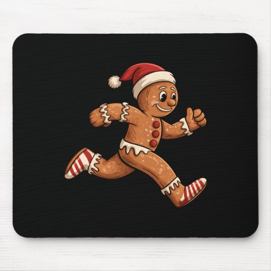 Tapis De Souris Christmas Gingerbread Running Funny Runners Pajama (Devant)