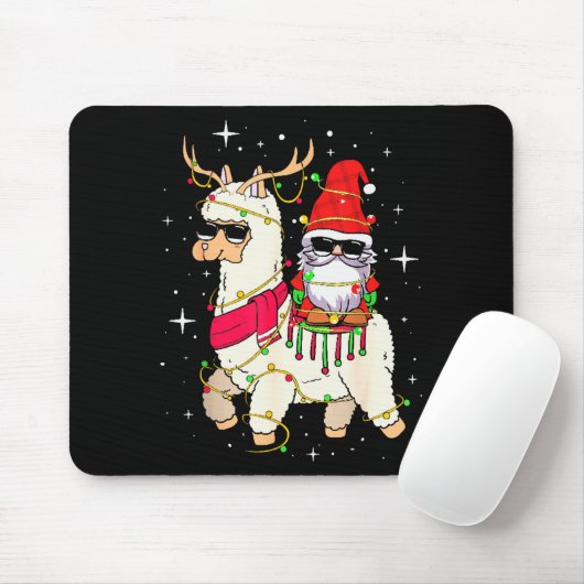 Tapis De Souris Christmas Gnome On Llama, Cute Alpaca Chanukah Chr (Avec souris)