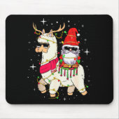 Tapis De Souris Christmas Gnome On Llama, Cute Alpaca Chanukah Chr (Devant)
