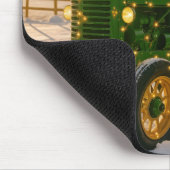 Tapis De Souris Christmas Green Tractor With Glowing Lights (Coin)