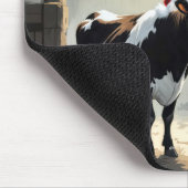 Tapis De Souris Christmas Hereford Cow In Barn Doorway (Coin)