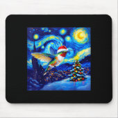 Tapis De Souris Christmas Hummingbird Santa Hat Van Gogh Starry Ni (Devant)