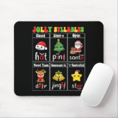 Tapis De Souris Christmas Jolly Syllables Teacher Students Funny S (Avec souris)