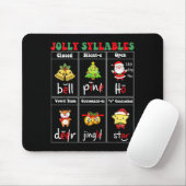 Tapis De Souris Christmas Jolly Syllables Teacher Students Funny S (Avec souris)