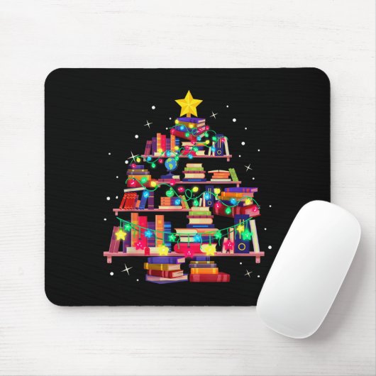 Tapis De Souris Christmas Library Tree Love Reading Books Nerd Tea (Avec souris)
