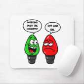 Tapis De Souris Christmas Lights Joke Light Bulb Working Off On Pu (Avec souris)