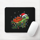 Tapis De Souris Christmas Lights Turtle Wearing Xmas Hat - Lover (Avec souris)