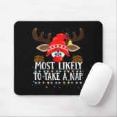 Tapis De Souris Christmas Matching Most Likely To Take A Nap Pjs (Avec souris)