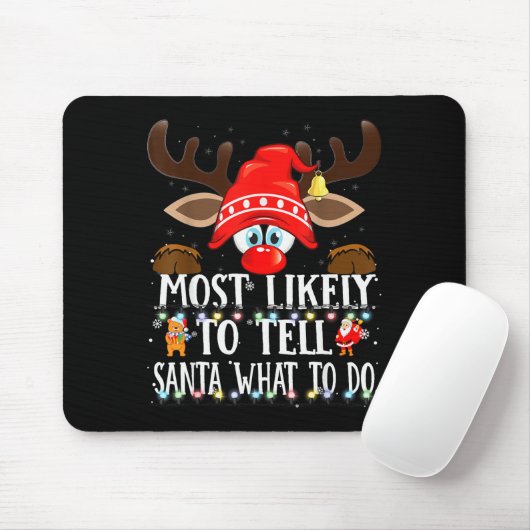 Tapis De Souris Christmas Matching Most Likely To Tell Santa What (Avec souris)