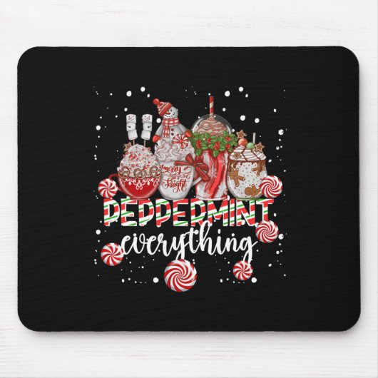 Tapis De Souris Christmas Peppermint Everything Coffee Chocolate M (Devant)
