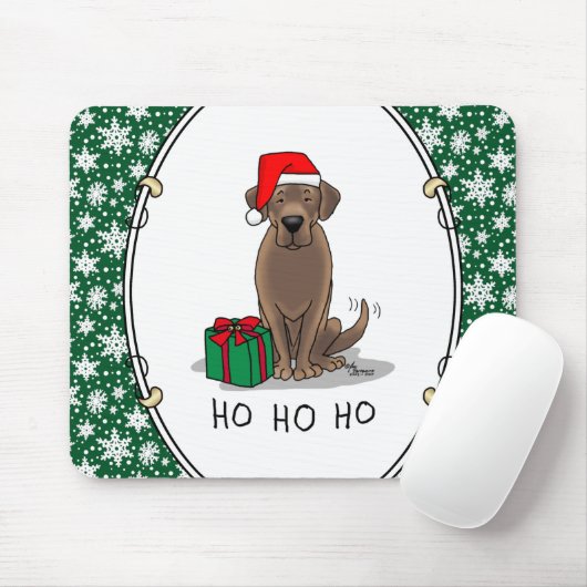 Tapis De Souris Christmas Père Noël Chocolat Labrador Retriever Dr (Avec souris)