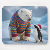 Tapis De Souris Christmas Polar Bear and Penguin Friends (Devant)
