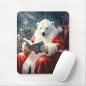 Tapis De Souris Christmas Polar Bear reading (Avec souris)