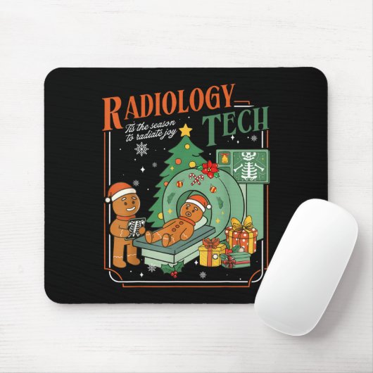 Tapis De Souris Christmas Radiology Tech Funny Gingerbread Man Rad (Avec souris)
