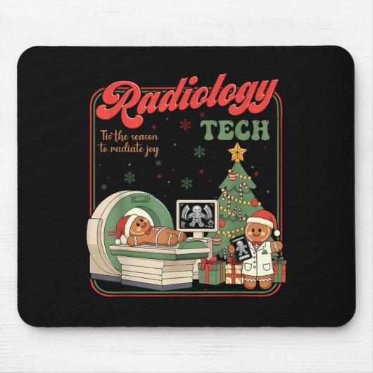 Tapis De Souris Christmas Radiology Tech Funny Gingerbread Man Rad (Devant)