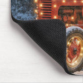 Tapis De Souris Christmas Red Farm Tractor With Glowing Wreath (Coin)