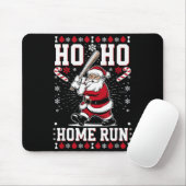 Tapis De Souris Christmas Santa Baseball Home Run Ho Ho Home Run , (Avec souris)