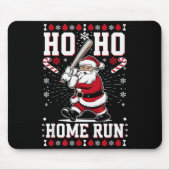 Tapis De Souris Christmas Santa Baseball Home Run Ho Ho Home Run , (Devant)