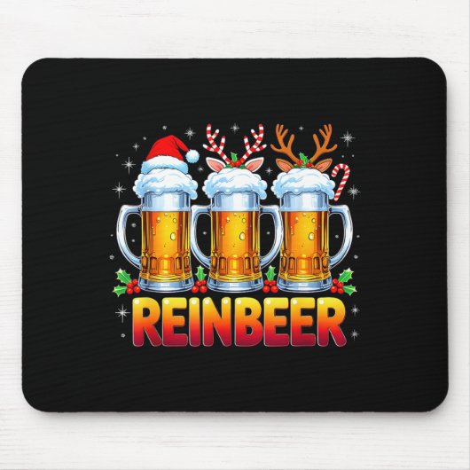 Tapis De Souris Christmas Santa Beer Lovers Funny Drinking Trend N (Devant)