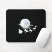 Tapis De Souris Christmas Santa Claus Flying Past The Moon Dragon (Avec souris)