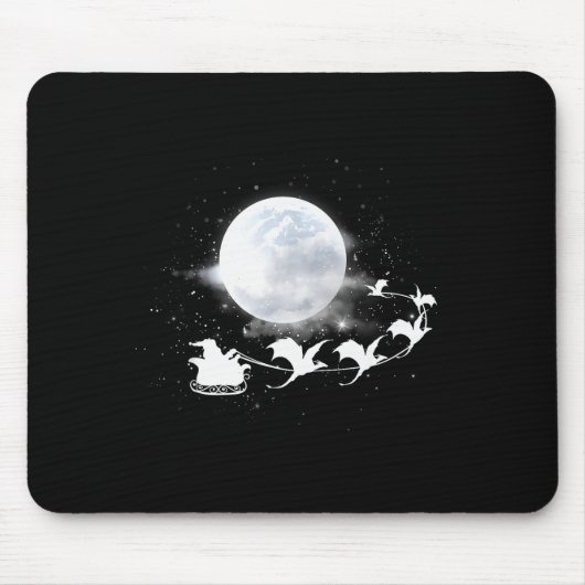 Tapis De Souris Christmas Santa Claus Flying Past The Moon Dragon (Devant)
