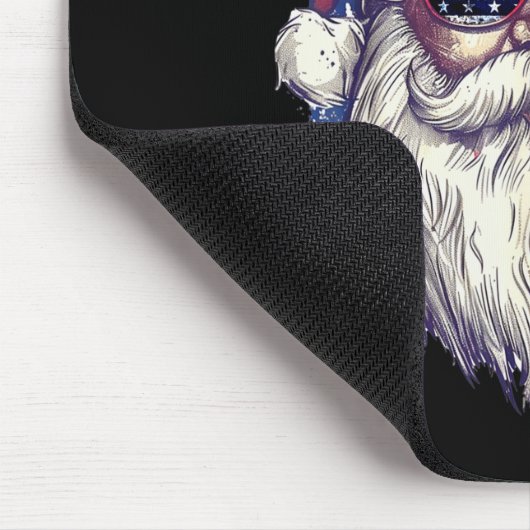 Tapis De Souris Christmas Santa Claus Patriotic Usa Sungles In Jul (Coin)