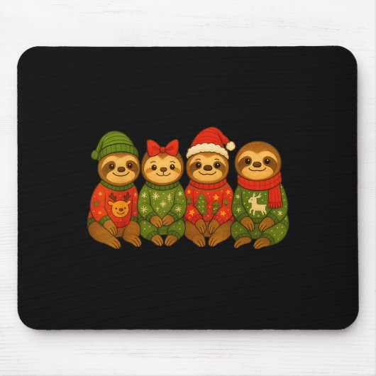 Tapis De Souris Christmas Sloth Matching Family Xmas Pajama Men Wo (Devant)