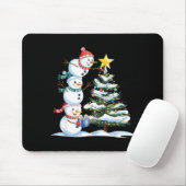 Tapis De Souris Christmas Snowman Christmas Tree Funny Snowman Lov (Avec souris)