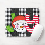Tapis De Souris Christmas Snowman Joy<br><div class="desc">Transformez votre espace de travail en un merveilleux pays d'hiver grâce à notre affiche de Noël Snowman Joy Mouse Pad! Cet accessoire de bureau festif présente une adorable illustration de bonhomme de neige qui rayonne de joie et de joie de fêtes. Le pavé de souris de haute qualité fournit une...</div>