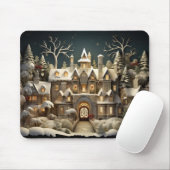 Tapis De Souris Christmas Snowy Manor Storybook Wonderland (Avec souris)