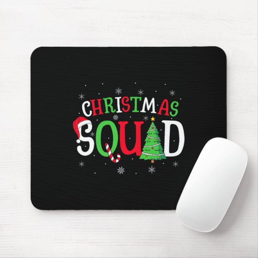 Tapis De Souris Christmas Squad Matching Family Group Santa Elf Sq (Avec souris)