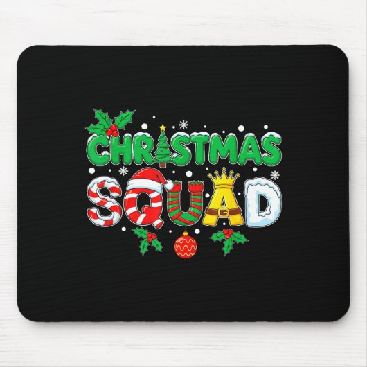 Tapis De Souris Christmas Squad Santa Dabbing Elf Family Matching (Devant)
