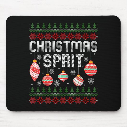 Tapis De Souris Christmas Srit Matching Funny Couples Ugly Sweater (Devant)