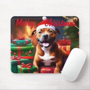 Tapis De Souris Christmas Staffordshire Bull Terrier