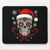 Tapis De Souris Christmas Sugar Calavera Skull Santa Hat Candy Can (Devant)