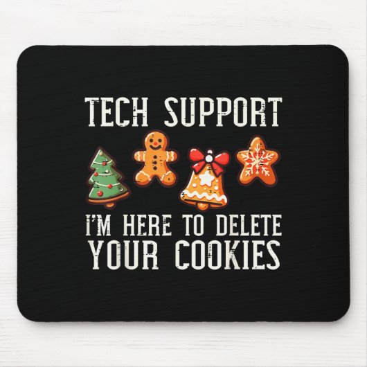 Tapis De Souris Christmas Tech Suprt Here To Delete Cookies Xmas M (Devant)