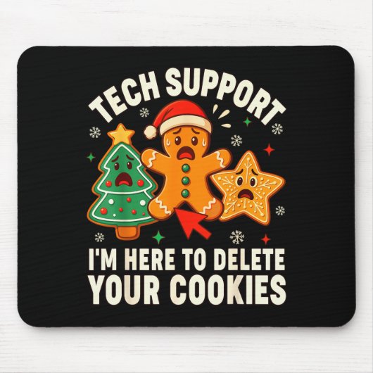Tapis De Souris Christmas Tech Suprt Here To Delete Cookies Xmas M (Devant)