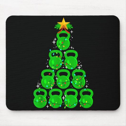 Tapis De Souris Christmas Tree Kettlebell Xmas Gym Workout Fitness (Devant)